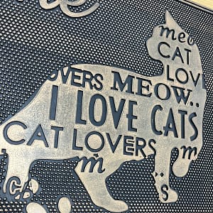 ネコ好きの玄関マット レターキャット