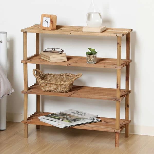 ぬくもりを感じる 木製4段ラック