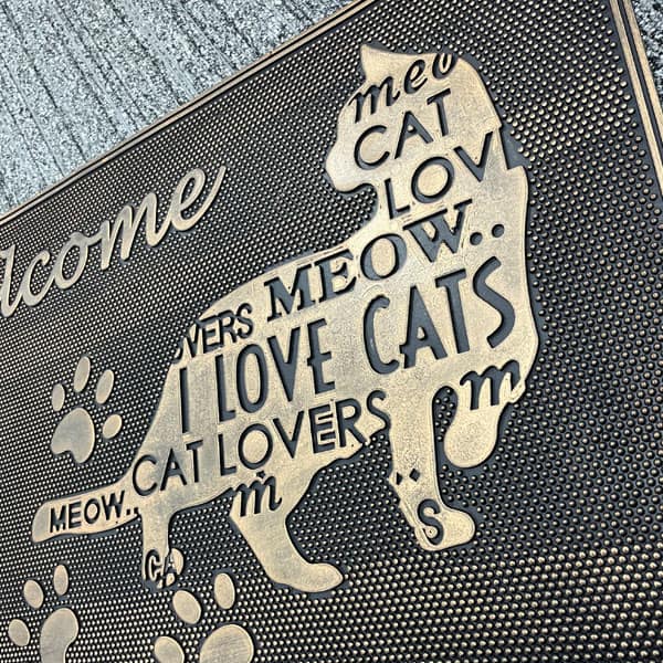 ネコ好きの玄関マット レターキャット